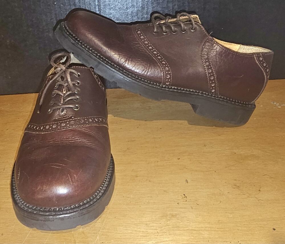 HS Trask Bison Leather Shoe Casual Oxford Brown Men 8 1/2 M
